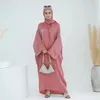 Abbigliamento etnico eid luccicante abaya con preghiera di sciarpa integrata vestito hijab estate abayas musulmani per donne dubai lussuoso abito kaftan islam