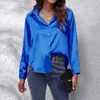 Blouses pour femmes pour femmes Boulieaux décontractés chemises en soie satin bouton blusas mujer elegantes y juvéniles