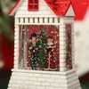 Estatuetas decorativas de Natal LED LUZ HOUSE Papai Noel Night Night White Small Decoration Glow Happy Year Decors 2024