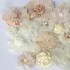 Fleurs décoratives 20pcs set beige série mix 20 styles mousseline en mousseline de soie robe de mariée rose robes de mariée pour cachets décoration de casse-tête bricolage