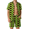 Мужские спортивные костюмы Jamaica Flag Men Set Set Black Yellow Green Stripes повседневные шорты Fitnes