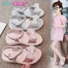 Princess Sandals for Girls 2023 Summer Style Birthday Party Perform Dance Shoes Soft Bottom Children 240506