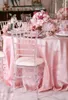 Table Cloth Round Satin Tablecloths Rose Gold Bright Silk Cover For Wedding Banquet Solid Color Birthday Decoration