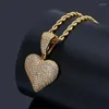 Colliers de pendentif micro-pavé CZ Stone Lucky Poker Pendants Heart Men Hip Hop Bling Out Rappen Jewelry Party Gift