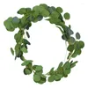 Fiori decorativi 200 cm 136 foglie di canna artificiale Eucalipto Green Plant False Wedding Vine Decorazione della parete