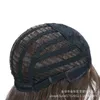 Perruque Perruque cheveux bouclés pour les femmes avec de grandes vagues Bangs droits noirs Eau de mer ondulée