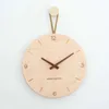 Nordic minimalistyczny drewniany konopie Zegar ścienny Treable Wall Monted Clock Silent Quartz zegar domowy salon i dekoracja biurowa 240507