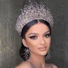 Zniżka luksusowe korony ślubne Tiaras Headpies Fancy Wedding Jewelies Przyjęcie urodzinowe księżniczka koronna włosy dekoruje klejnoty jołwio Jewell 293H