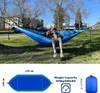 Hängematten -Touristen -Camping -Wandern tragbarer Nylon -Fallschirm Stoff zwei Personen Strand Hanging Swing Garden Single und Doppel Hängematte 240429