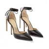 Sandalias 2024 Moda de primavera y verano Tassel Lace-up Stiletto Stiletto European Women's Brand Show Banquet Zapatos