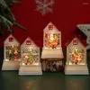 Estatuetas decorativas de Natal LED LUZ HOUSE Papai Noel Night Night White Small Decoration Glow Happy Year Decors 2024