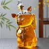 Porte-verre désinfectant en verre en forme de chat avec bouteille de bouteille de bouteille Dispensateur Carafe 1000 ml Utilisé pour les cadeaux de décoration de dîner 240510