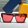 Bevis Damier Pop Solglasögon Z2432W Designer Solglasögon för kvinnor Röd Square Acetate Frame 100% UV -skydd Graverade metallremsvarumärken Män Square Glassar Z1502