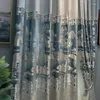 Cortina Personalizada paisagem chinesa pintura de jacquard esvaziou cortinas para a sala de estar da sala de estar em janela francesa varanda