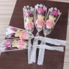 Rose Artificial Flower Simulation Soap Bear voor Valentijnsdag feestje één boeket geschenk FY2448 SS1205
