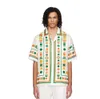 Casablanca Verspielt Eagle Seidenhemden Kubanischer Kragen Kurzarm Shirt Männer Designer Strand Sommertippen Casablancas