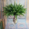 Flores decorativas 1 PC Artificial Lifelike Gran de seda Vidraza de helecho Vierra verde Decoración del hogar Flor de látex Verano real