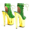Sandals Leecabe 20cm / 8 pouces Snake Upper Fashion High Heel Platform Open Toe Boot Pole Dance