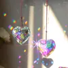 Dekorative Figuren 45mm Herzkristall Sonnencatcher Vielseitige farbenfrohe Sonnenfänger Prism Regenbogenhersteller Hängende Ornamente für Heimfenster Wand