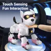 R27 Intelligence Electronic Pets Robot Dog 24g RC Stunt Voice Command Programmable Touchgestture Sense Music Dance Toys 240511