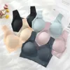 Yoga Outfit Women Seamless Bras Plus Size Sports Bra Push Up Ice Silk Comfortable Woman Underwear Brassiere Fitness Sleep Vest Bralette