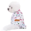 犬のアパレル2pcs子犬小型犬服かわいいパジャマペットジャンプスーツソフトロンパースワンズヨークシャーのボディースーツD