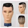 Mannequin -Köpfe Männlicher Modell Kopf 100% synthetischer Faser Haar Schönheit Friseur Praktiker Training Puppenstyling kostenloses Geschenk Q240510