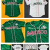 Vin Top Quality 1 Custom Mexico Jersey White Green Stitched Baseball Jersey Size S-4XL