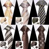 Neckkrawatte Set Neues Design Krawatte Set Jacquard gewebt Gravata Silk Krawatte Hanky Manschettenknöpfe Krawatten Sets Fit Wedding Business Group Group