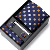 Neck Tie Set Set Wholesale Vangise Brand 2023 New Style Silk Wedding Gift Caed Set Coldie Box Box ACCESSOIRES