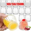 Lagerflaschen 100/150/200 ml klare Glasfutterflasche mit Deckelpudding Joghurt Behälter Milch Marmelade Gelee Mousse Honig Gewürzgläser Mini Tasse