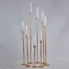 Posiadacze świec 1 Set 8pcs Metal DIY Wzór świecznika ślubny stół centralny Candelabra Pillar Stand Road Party Wystrój imprez