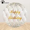 Party Decoration Allenjoy Happy Birthday Round Background Diamond Silver Bokeh Bed Board Circle Celebration Pography Props Backdrop