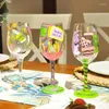 Kieliszki do wina 1PCS Cartoon Osobowość Ręcznie Malowane kryształ szklany czerwony kubek bar halloween impreza