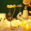 Candlers Romantic Gold Chandelier Rotation de carrousel Thé Light Modern Support Modern Dîner Décoration de la maison Tealight Home