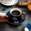 Muggar japansk stil keramisk kaffekoppuppsättning handmålning glasyr eftermiddagste och fat porslin espresso mocka koppar