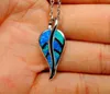 100 Sterling Silver Jewelry Blue Fire Opal Leaf Pendant Necklace for Women Gift 2105246268253