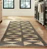 Carpets Rugs For Bedroom Handmade Natural Jute Rug With Black Diamond Pattern Rectangle Eco