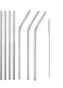 Paies de boisson 6pcs de paille réutilisable Metal 304 Ensemble en acier inoxydable avec cocktail à barres de brosse pour verres à verres