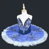 Blue Professional Ballet Tutu Child Children Girls Girls Aaddo Swan Lake Dress Women Pancake Tutu Ballerina Dance Costumi Party 240510