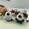 Schattige pluche honden Pandent Keyring voor meisjes cartoon gevulde schattige geklede hond piloot honkbal cap puppy poppen hanger sleutelhanger