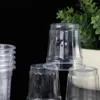 Tass jetables pailles 60pcs en plastique épaississer les fournitures de fête de tasse à boire transparente pour le restaurant de bar
