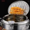 Pans Japanese Deep Fryer Stainless Steel Kitchen Tempura Pan Oil French Fries Frying With Draining Rack