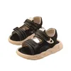 Baby boy sandalen glijbanen voor kinderen schoenen zomer zacht lederen lichtgewicht platte tieners jongens sport sandalen kinderen strandschoenen 240429