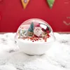 Engångskoppar sugrör 10st kreativ julkristallkula transparent bärbar mousse runda tårta sallad frukt diy bakning förpackning