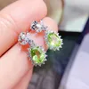 Boucles d'oreilles en peluche naturelle réalité verte de la boucle d'oreille verte du style d'oreille 5 7 mm 0,95ct 2pcs Gemstone 925 Bijoux fin en argent sterling l243210