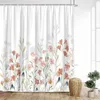 Shower Curtains Watercolor Floral Curtain Spring Botanical Butterfly Bird Wildflower Leaf Modern Minimalist Farm Home Bathroom Decor Set