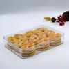 Cuilles jetables Paies 3PCS Emballage en plastique dur rouge Net Box Transparent Box 920ML CHEAU TIRAMISU CONTERE DE DESSERT avec couvercles