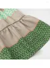 Повседневные платья Женщины 2024 Spring Fashion Patcwork Green Print Lake Mini Dress Girls Одинокая грудь с длинным рукавом короткий