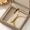 Korean Temperament Gold Stainless Steel Bracelet Zircon Drip Oil Designer Bracelet Fashion Versatile Bracelet for Women